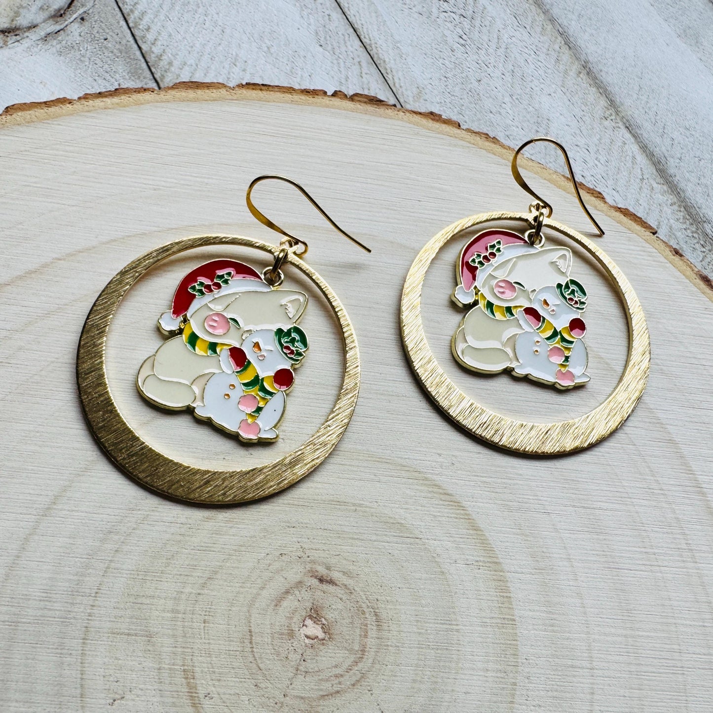 Christmas Cat Earrings