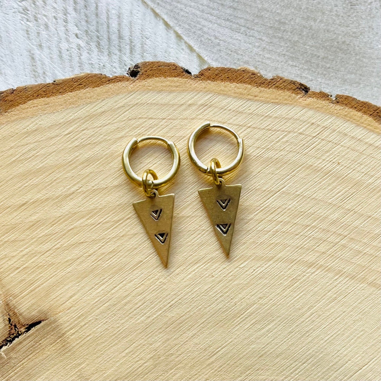 Triangle Huggie Hoop Earrings