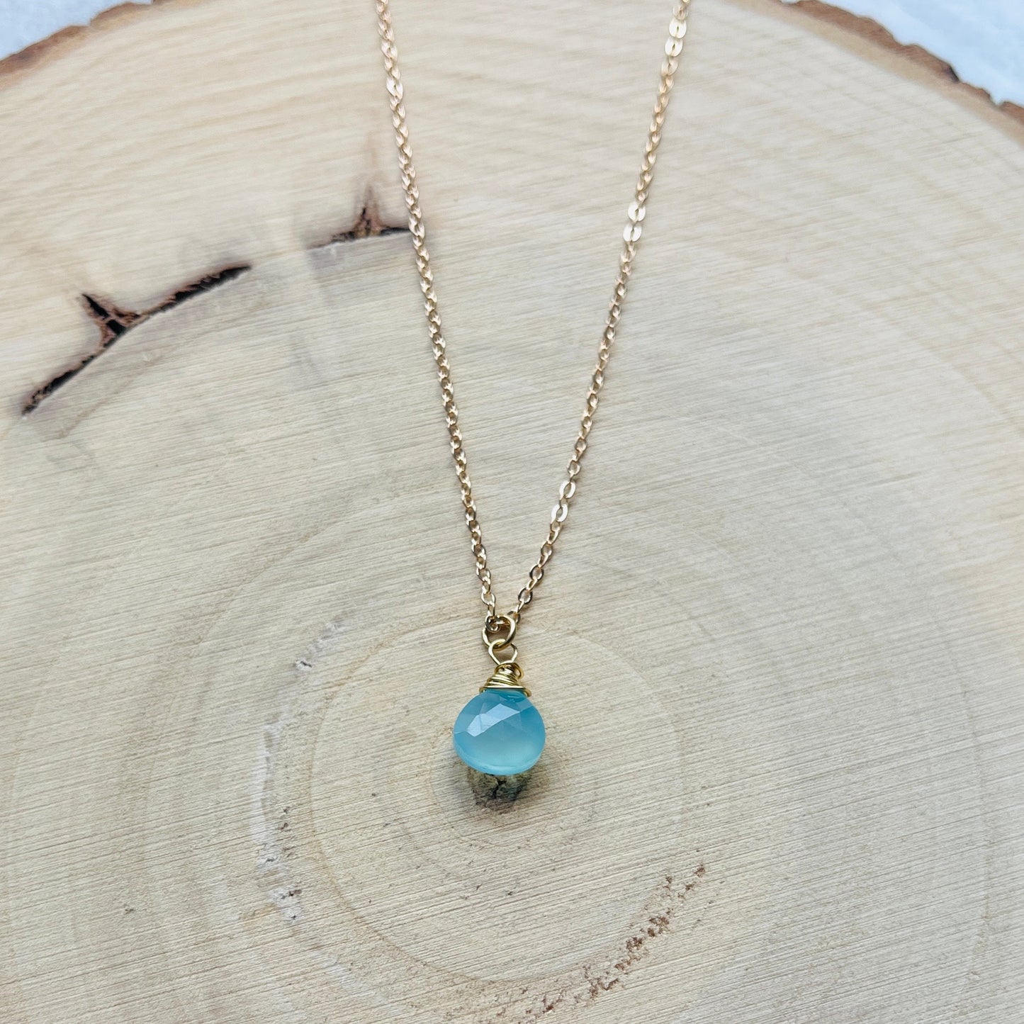 Aqua Chalcedony Necklace