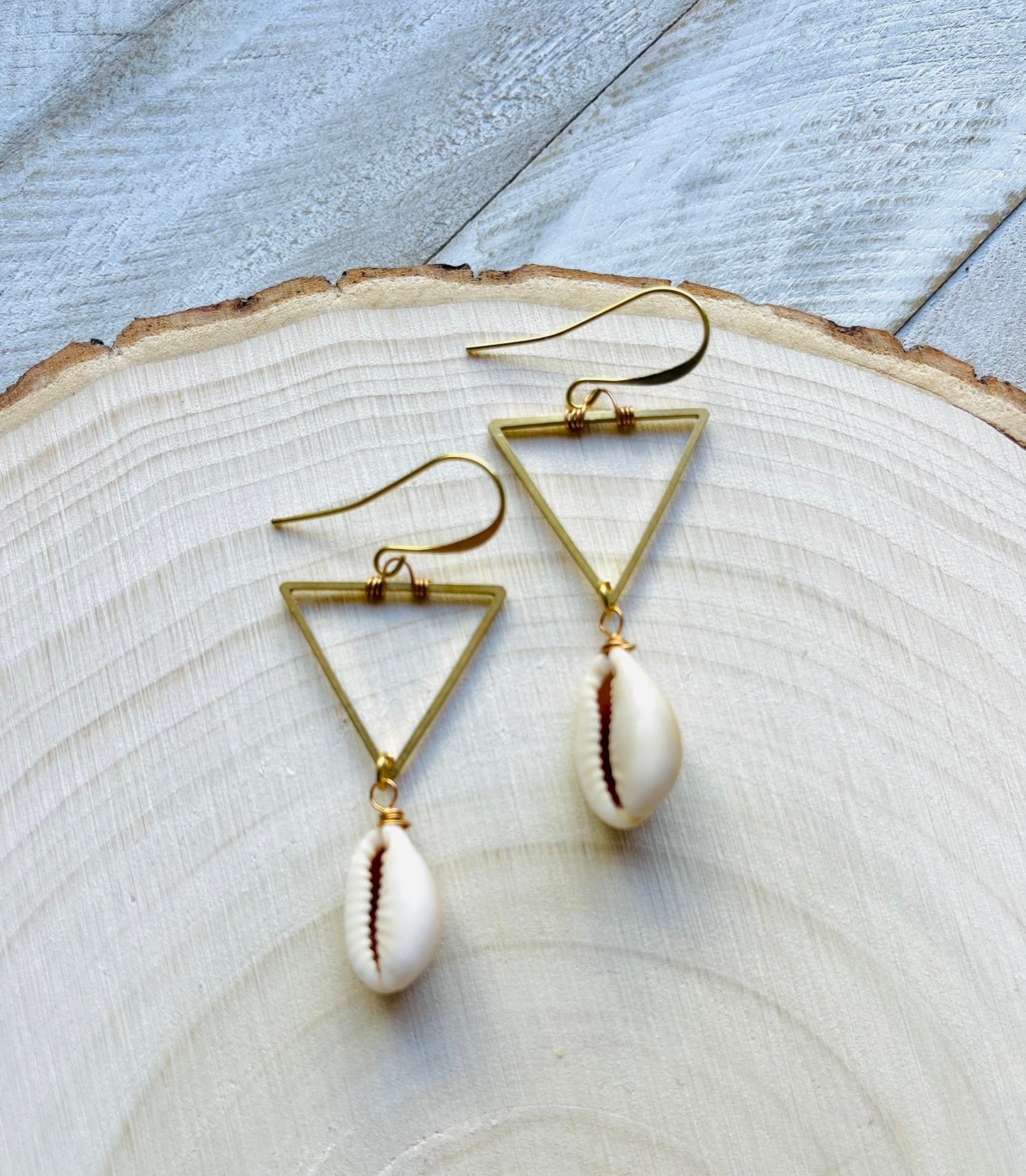 Puka Shell Triangle Earrings