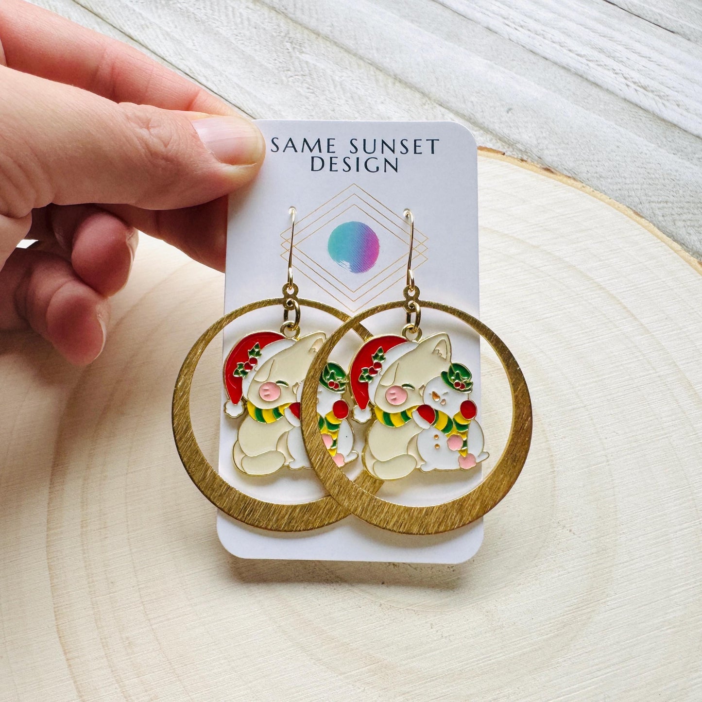 Christmas Cat Earrings