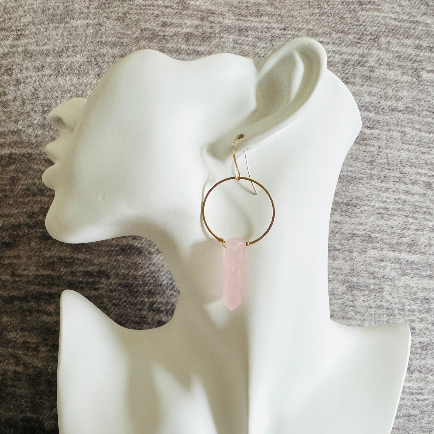 Rose Quartz Hoop Earrings