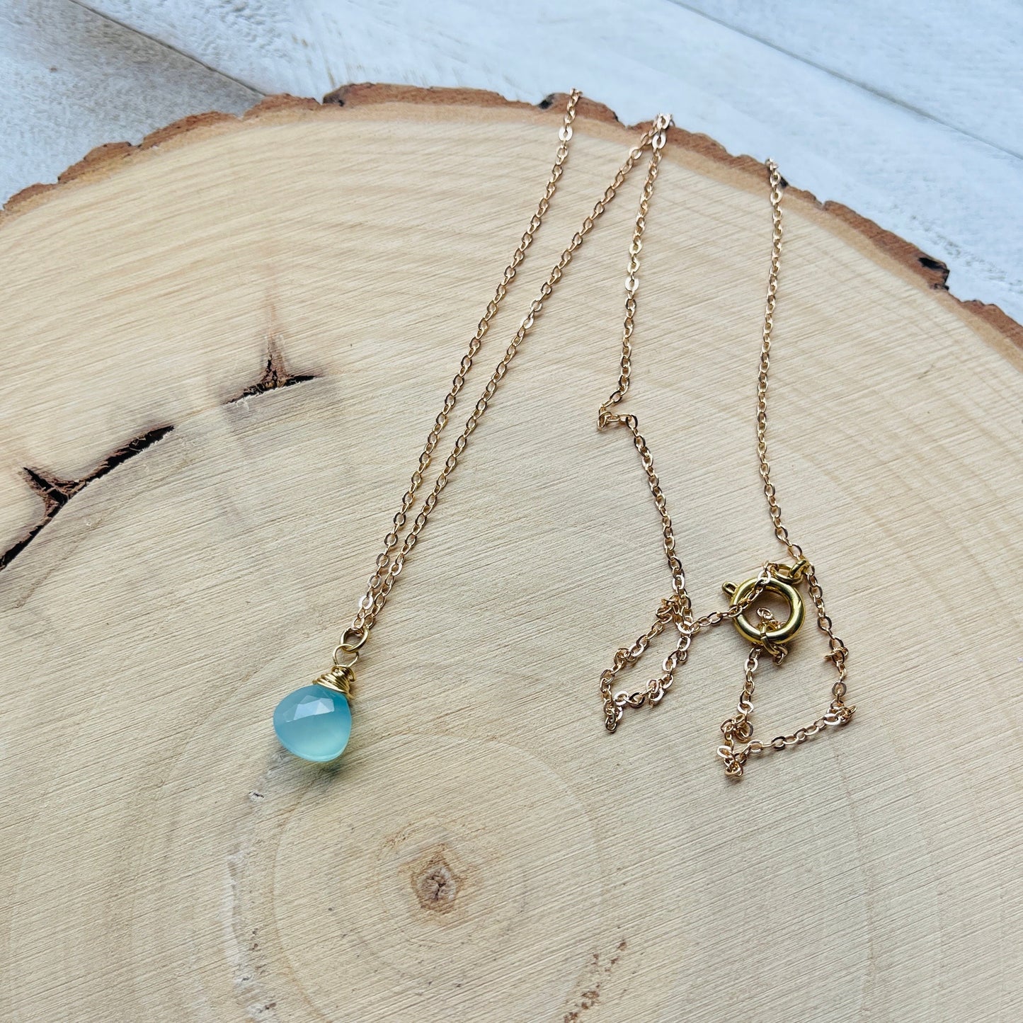 Aqua Chalcedony Necklace