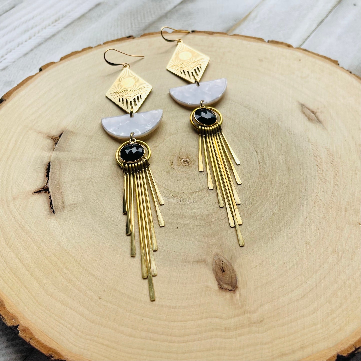 Onyx Mountain Fringe Earrings