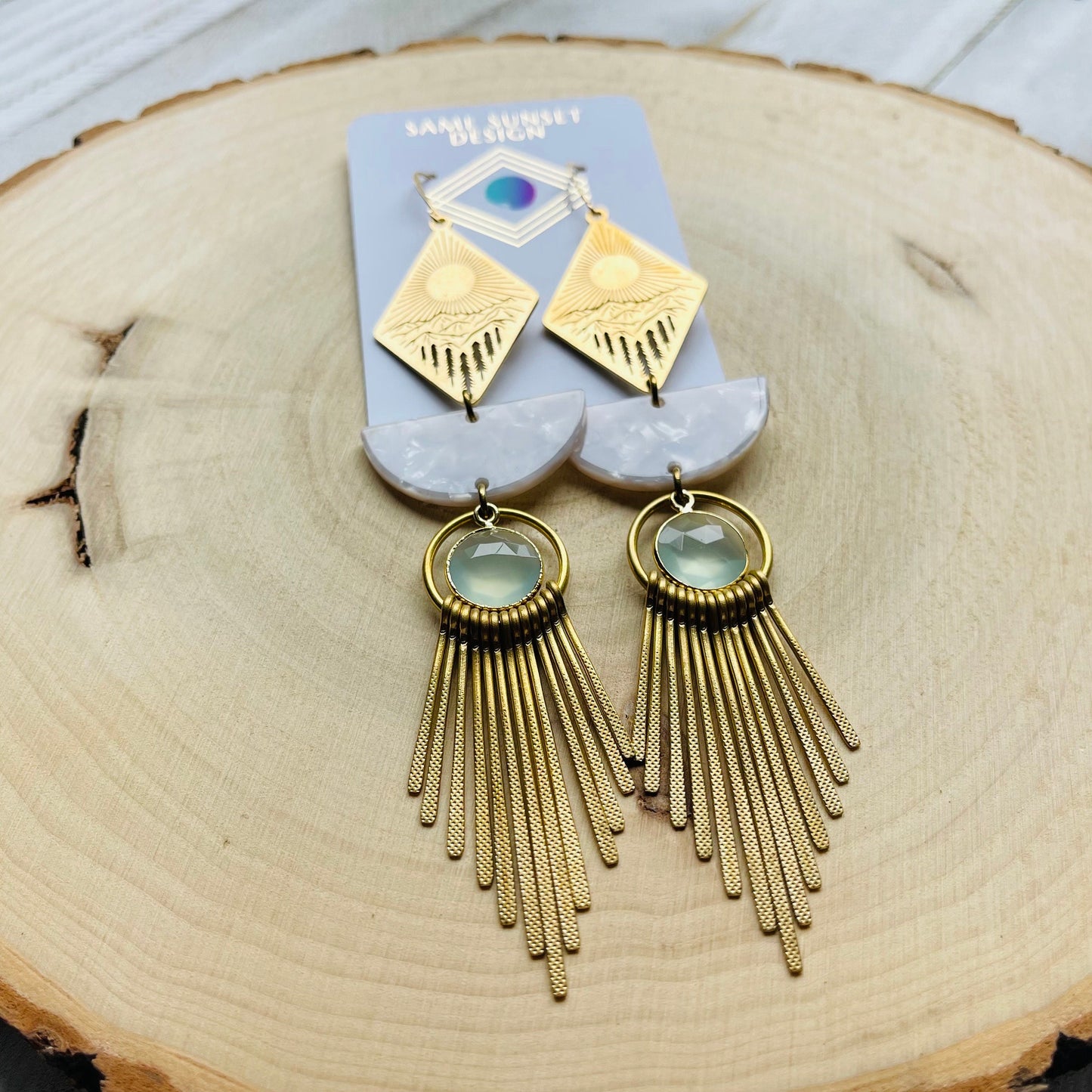 Chalcedony  Mountain Fringe Earrings
