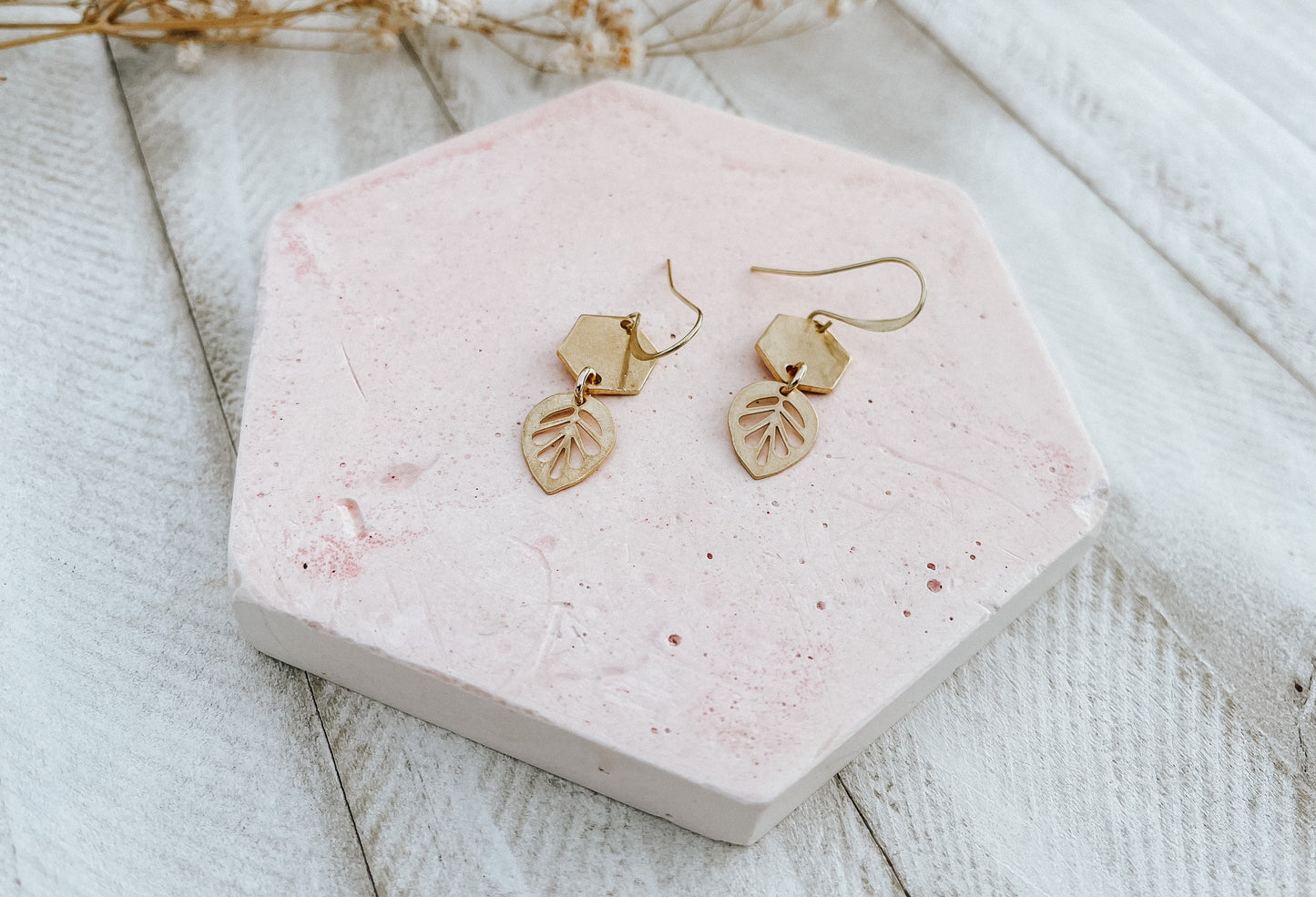 Brass Leaf Earrings