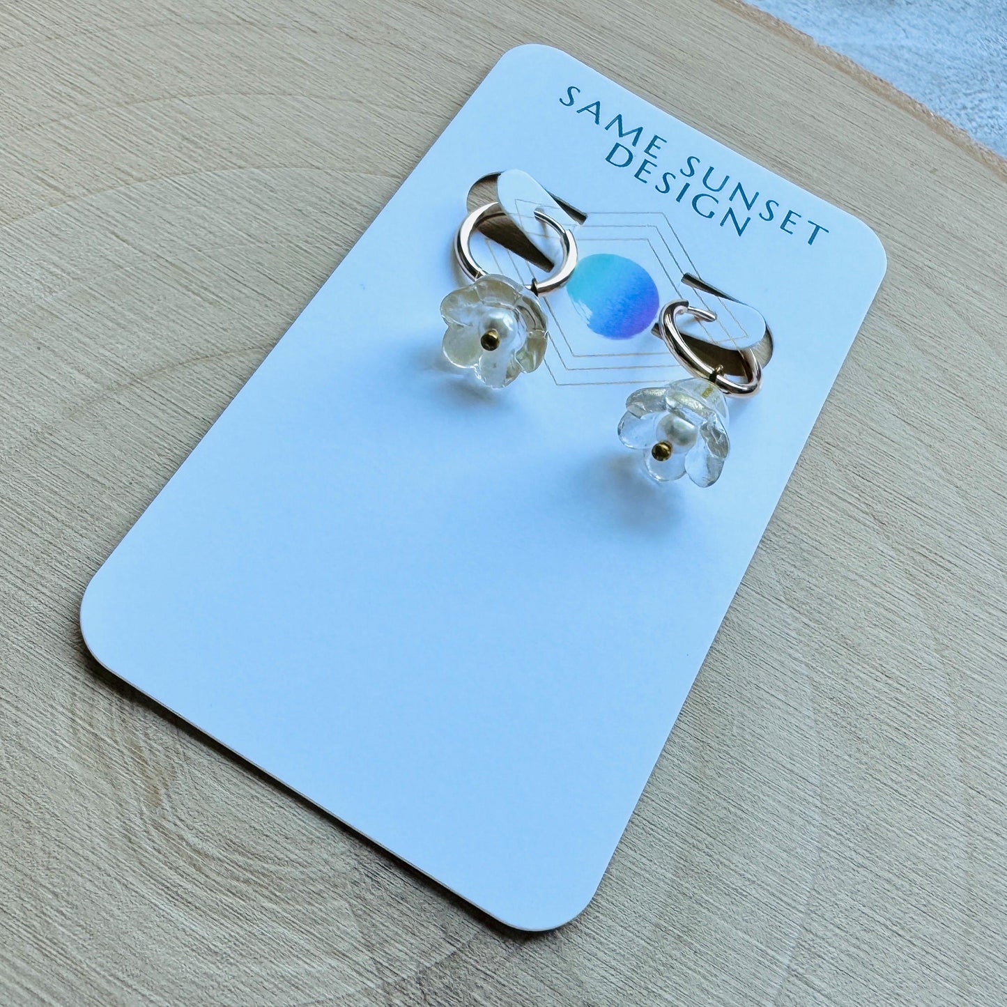 Flower Huggie Hoop Earrings