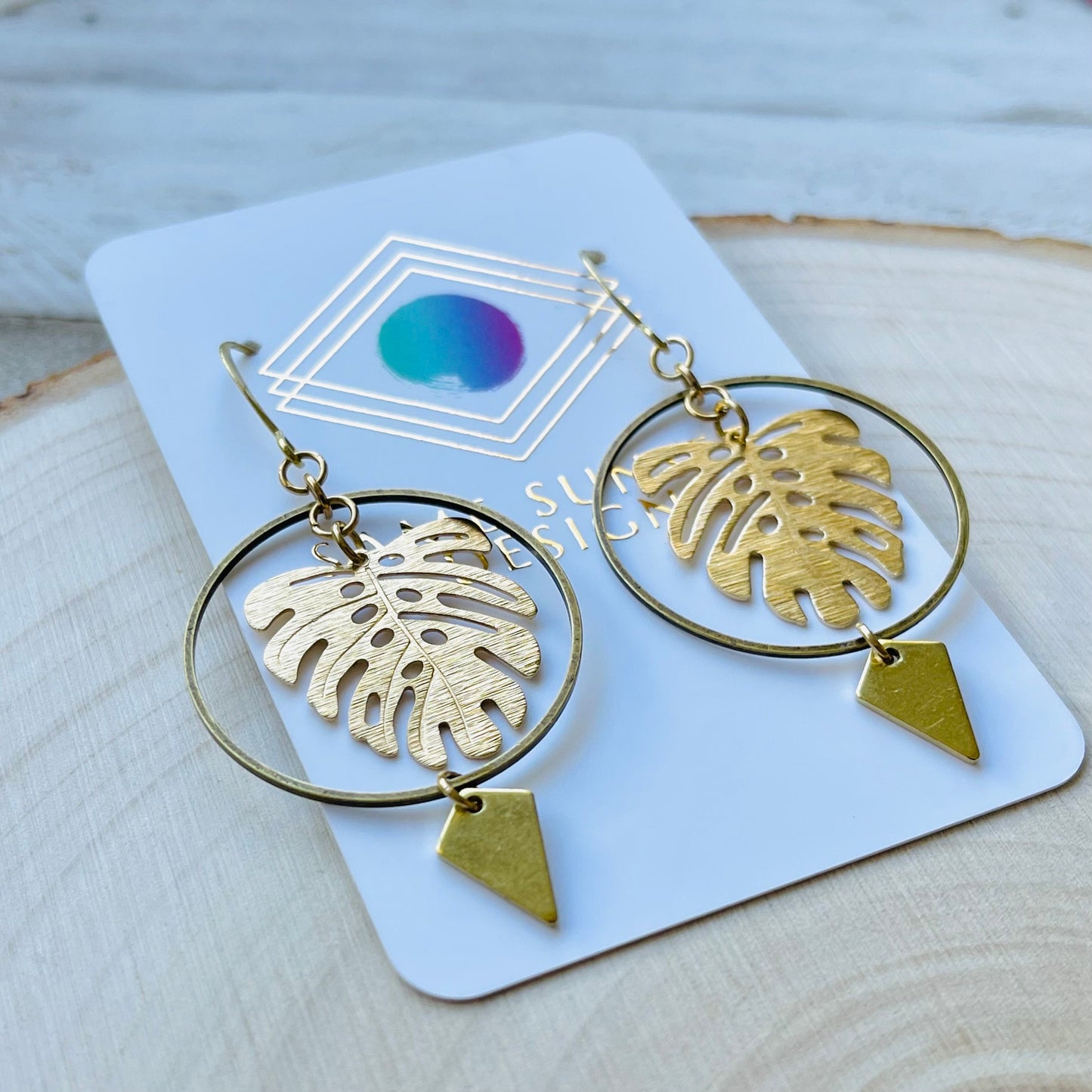 Monstera Leaf Earrings