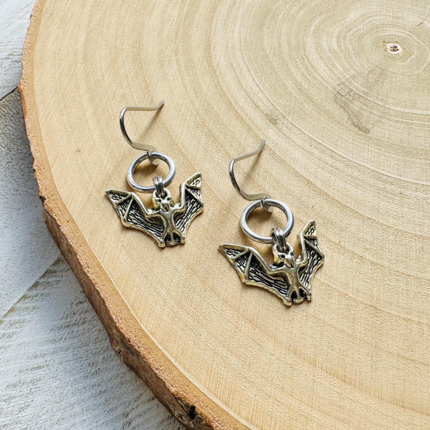Silver Bat Earrings