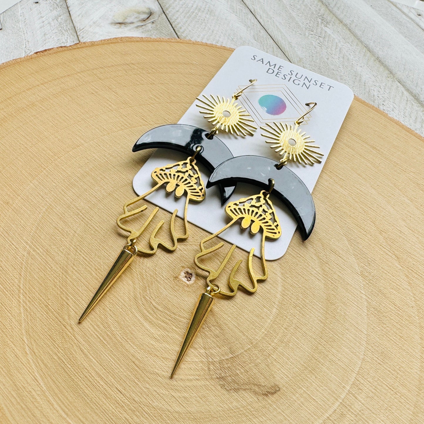 Ghost Moon Spike Earrings