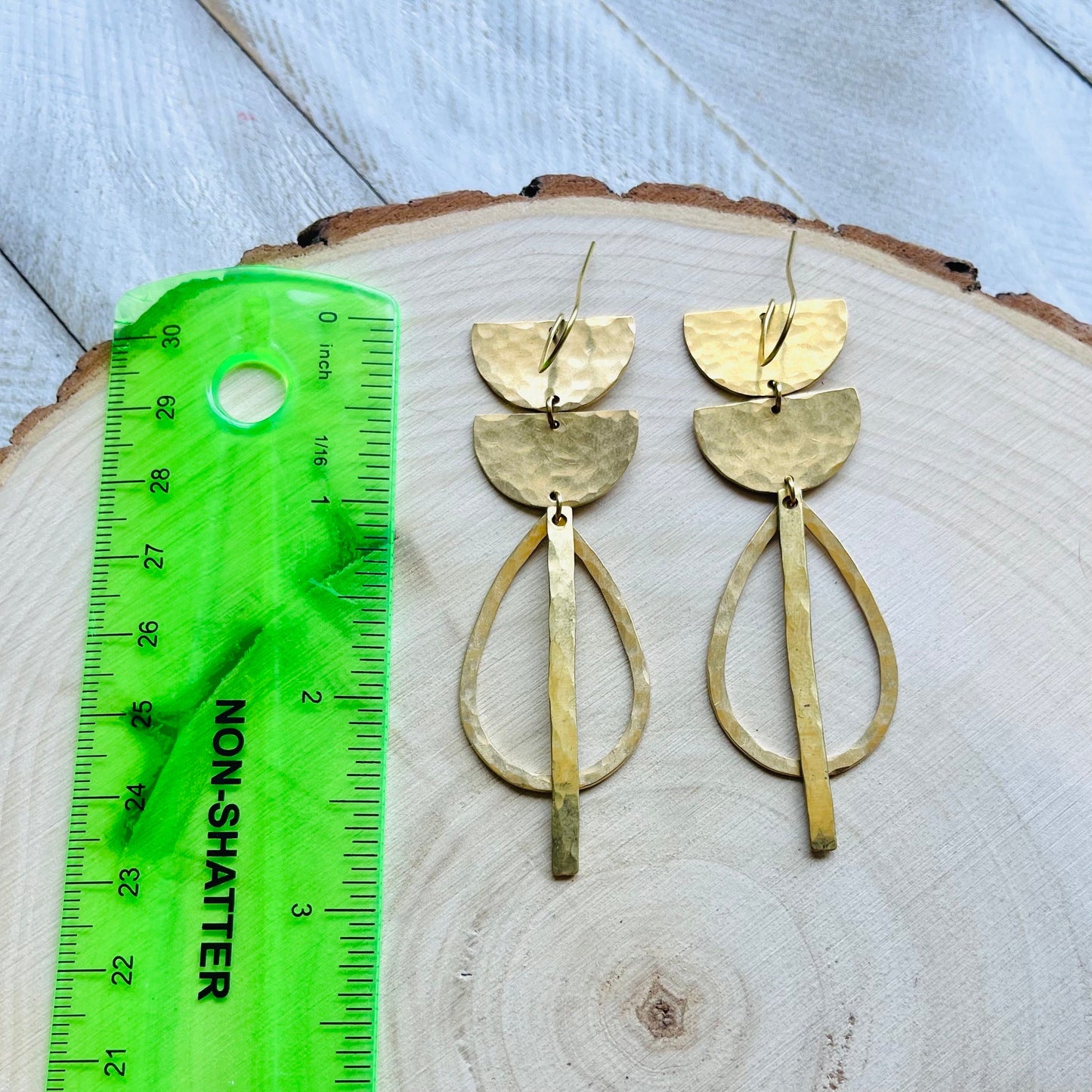 Hammered Brass Boho Earrings