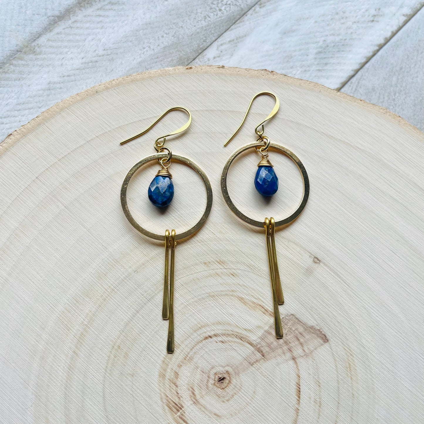 Lapis Lazuli Hoop Earrings