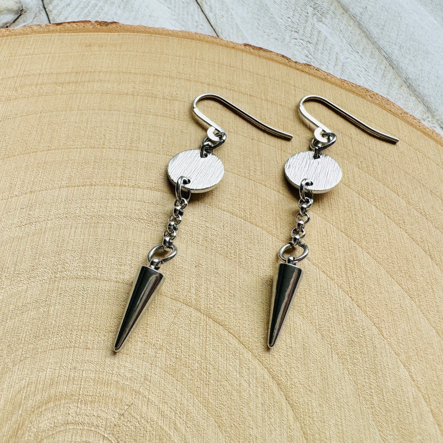 Stainless Steel Spike Earrings