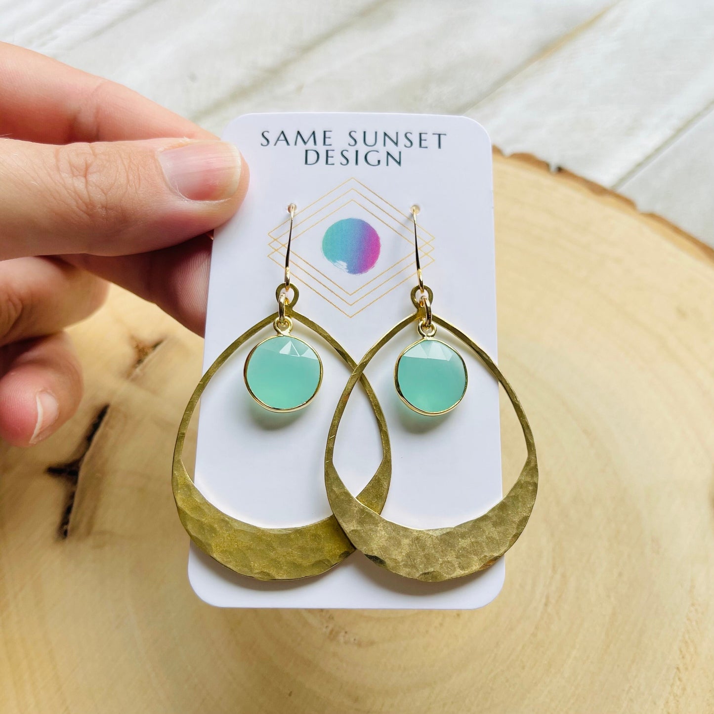 Aqua Chalcedony Earrings