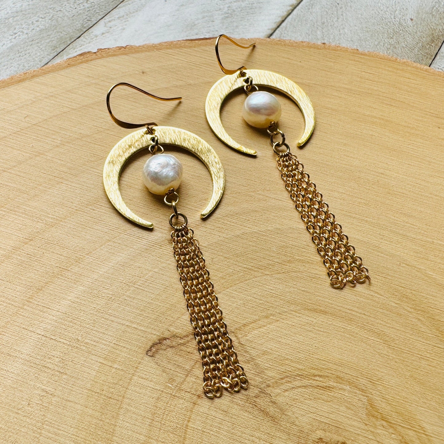 Pearl Moon Earrings