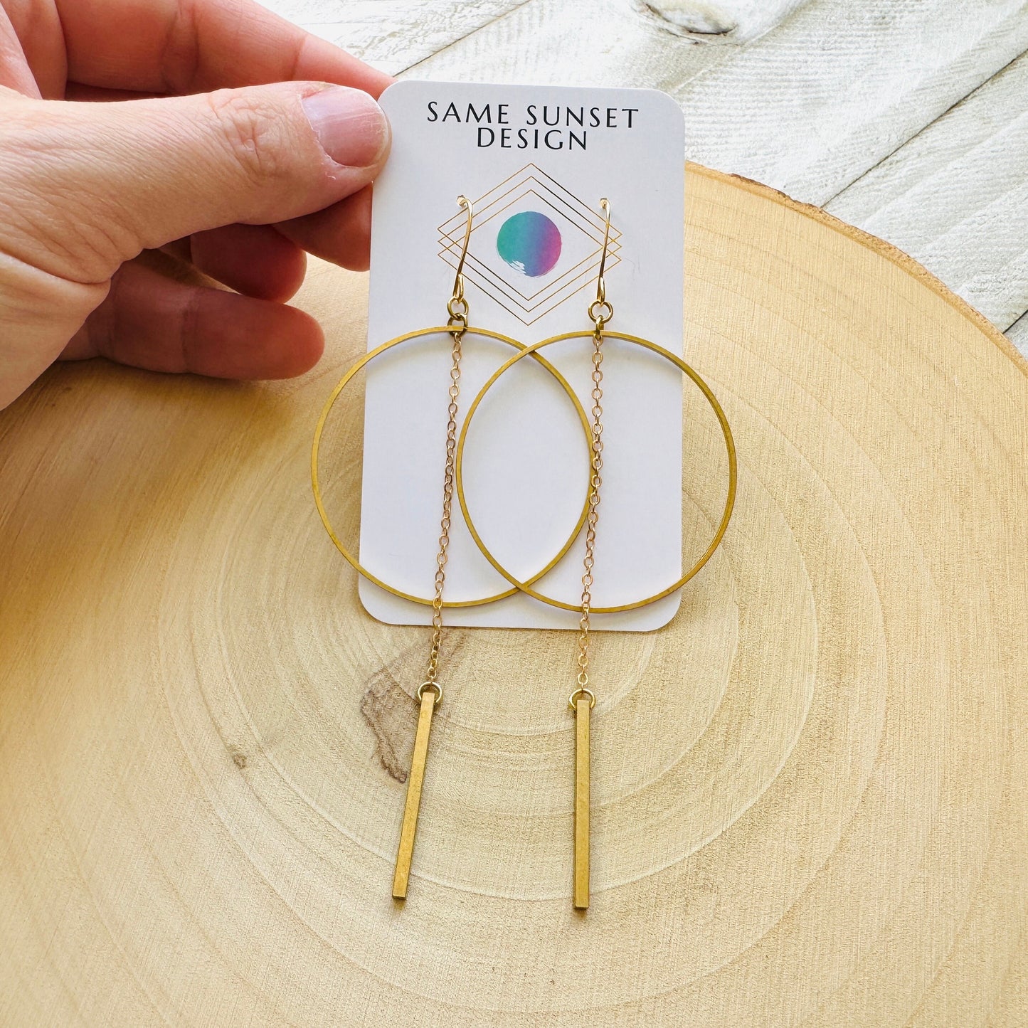 Brass Hoop Earrings