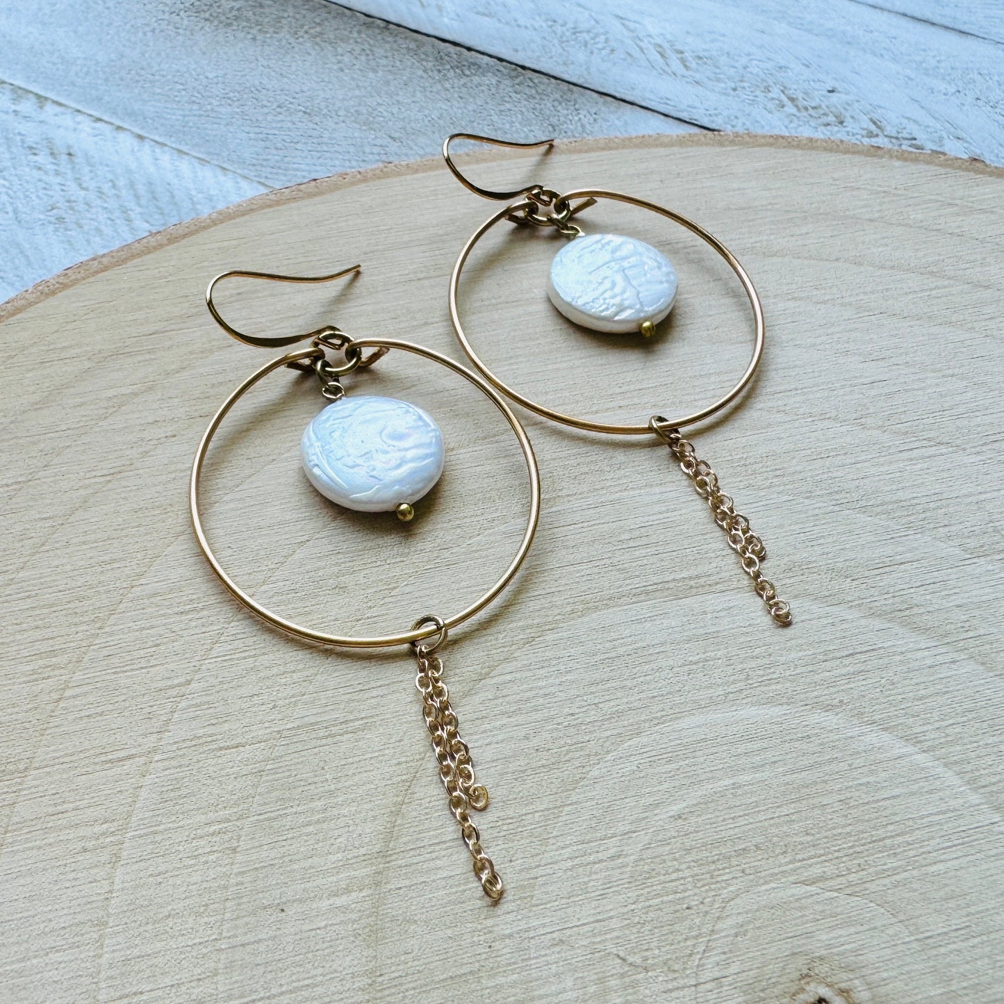 Pearl Hoop Earrings