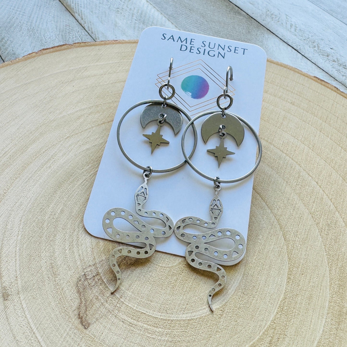 Stainless Steel Snake Earrings