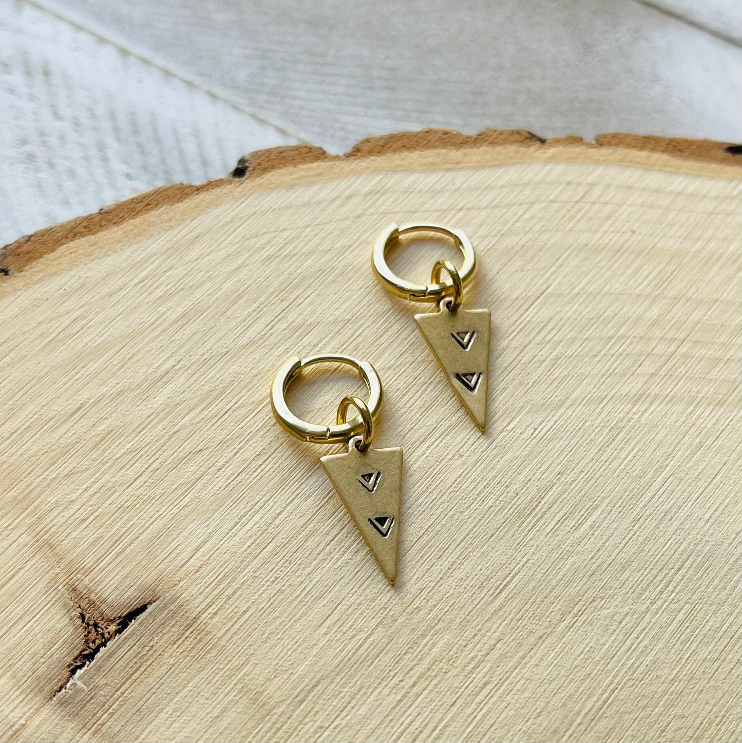 Triangle Huggie Hoop Earrings