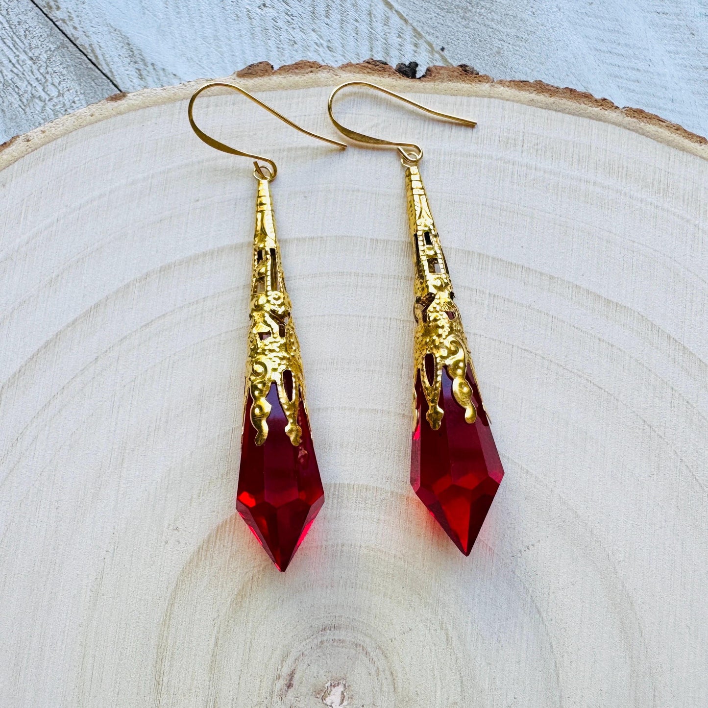 Red Crystal Earrings
