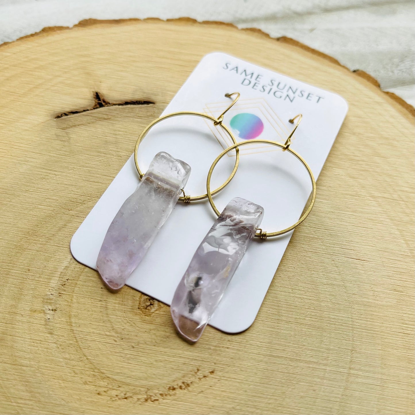 Amethyst Hoop Earrings