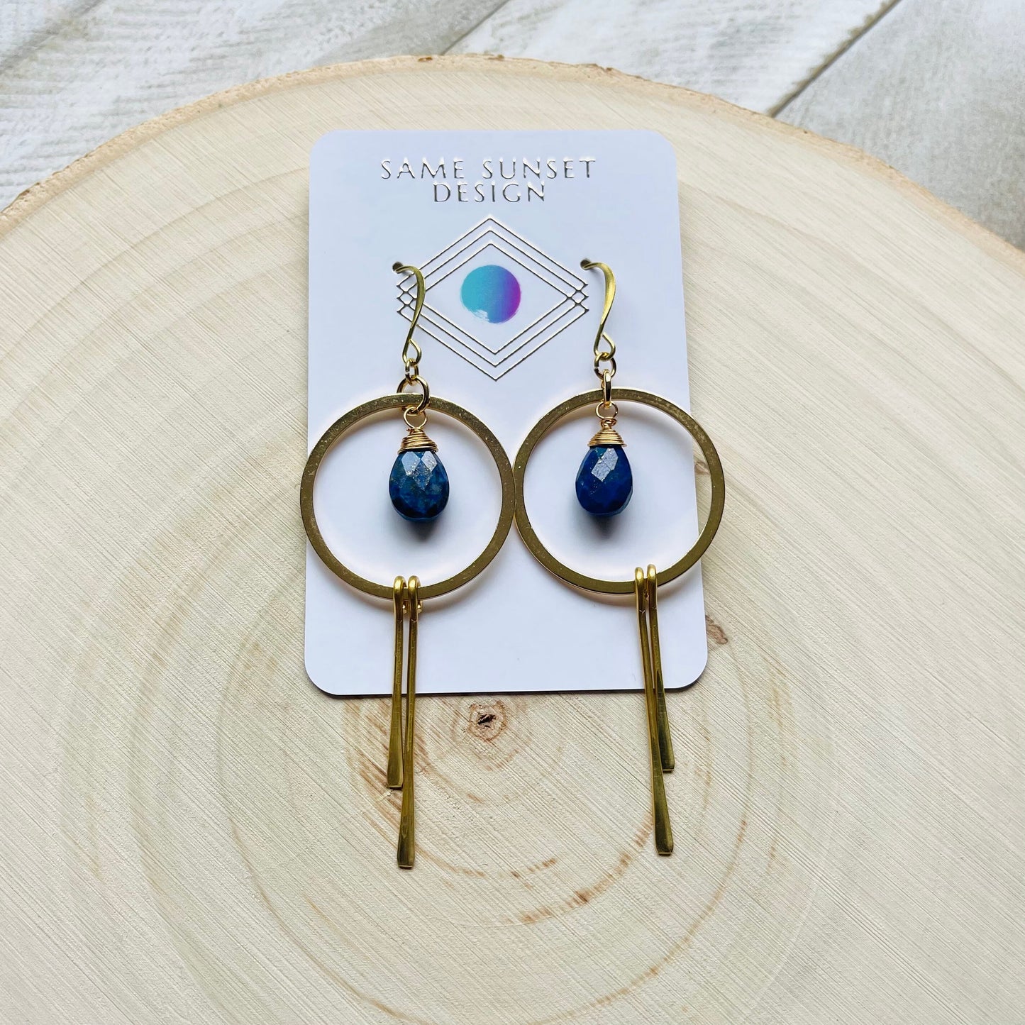 Lapis Lazuli Hoop Earrings