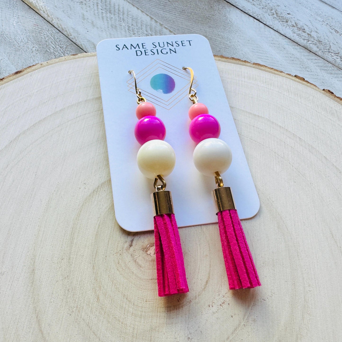 Pink Tassel Earrings