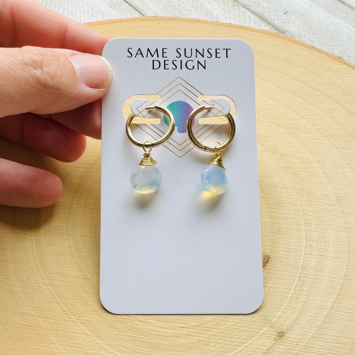 Opalite Huggie Hoop Earrings