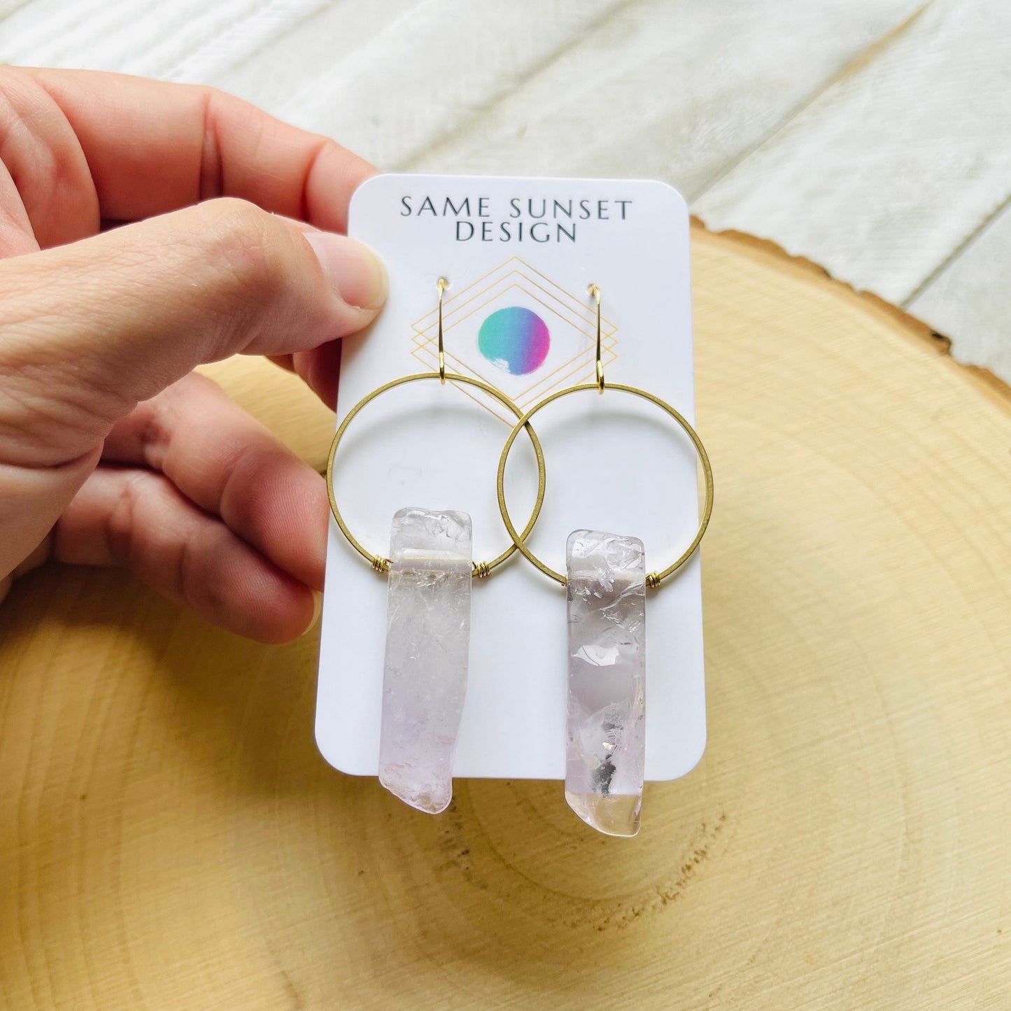 Amethyst Hoop Earrings