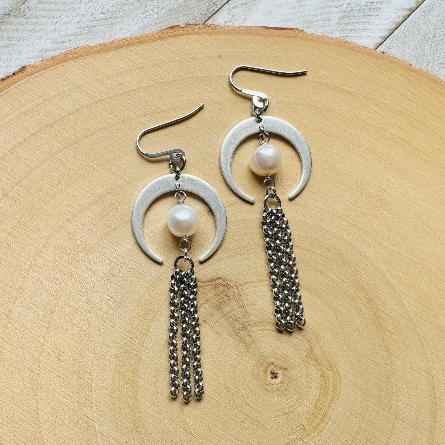 Pearl Moon Earrings