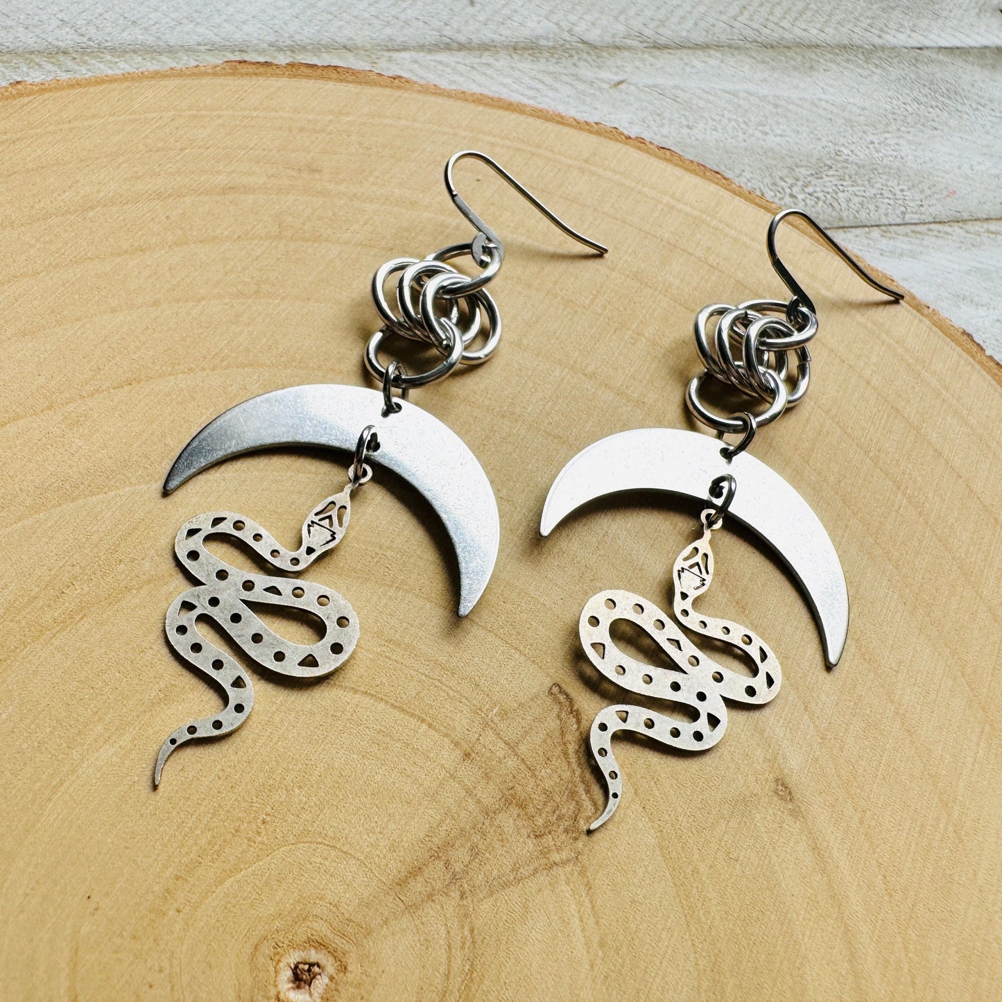 Stainless Steel Snake Earrings