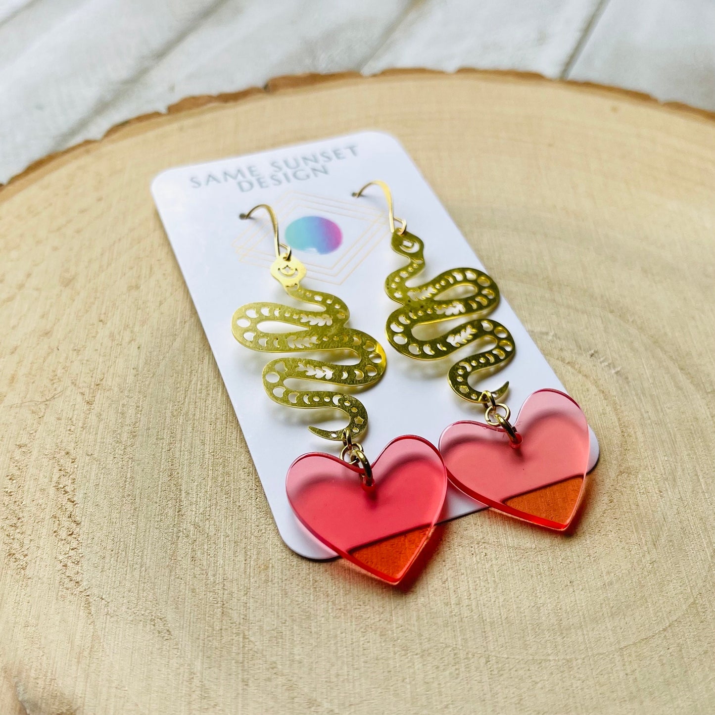 Snake Heart Earrings