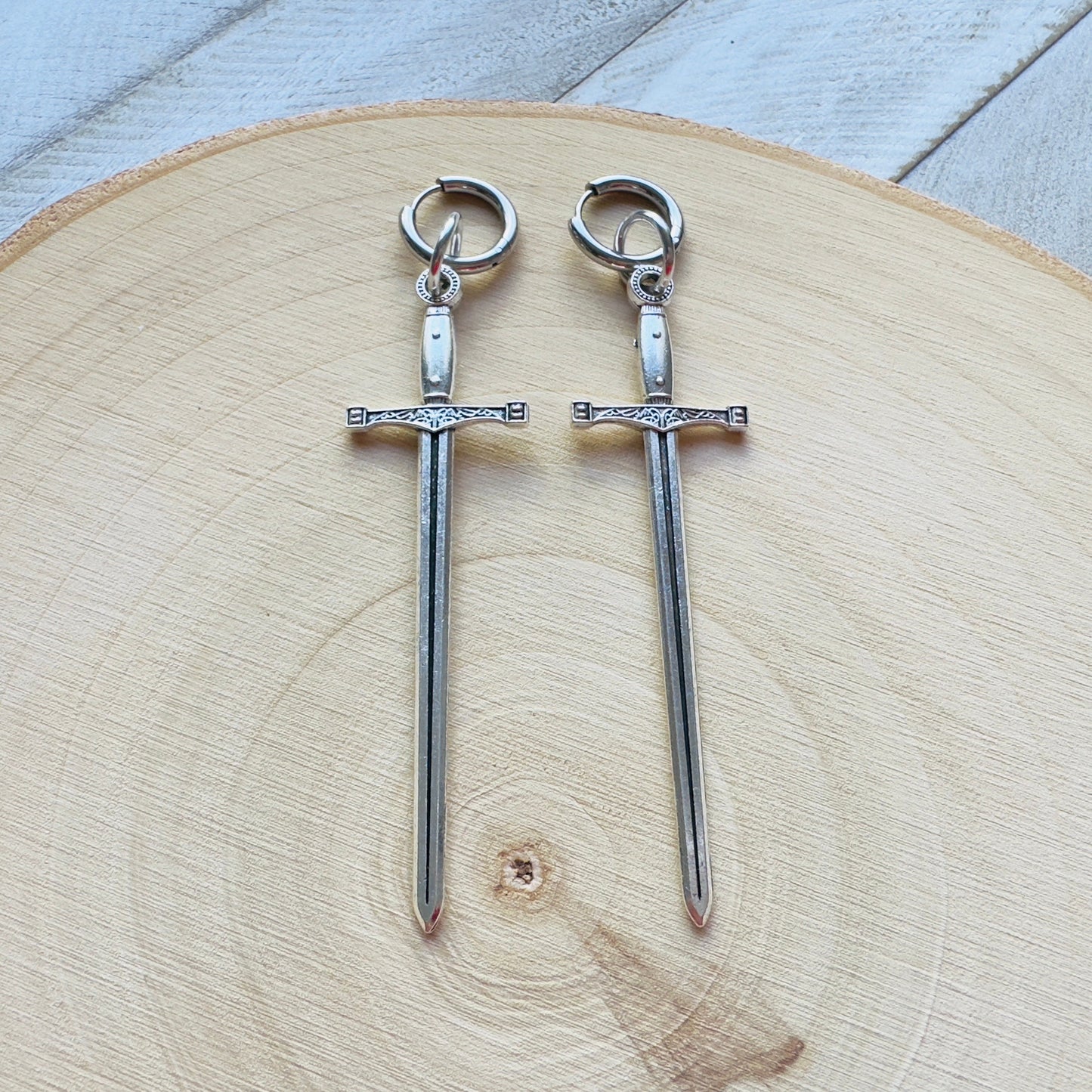 Sword Huggie Hoop Earrings