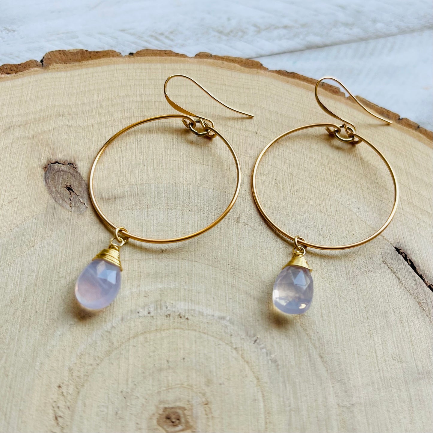 Amethyst Hoop Earrings