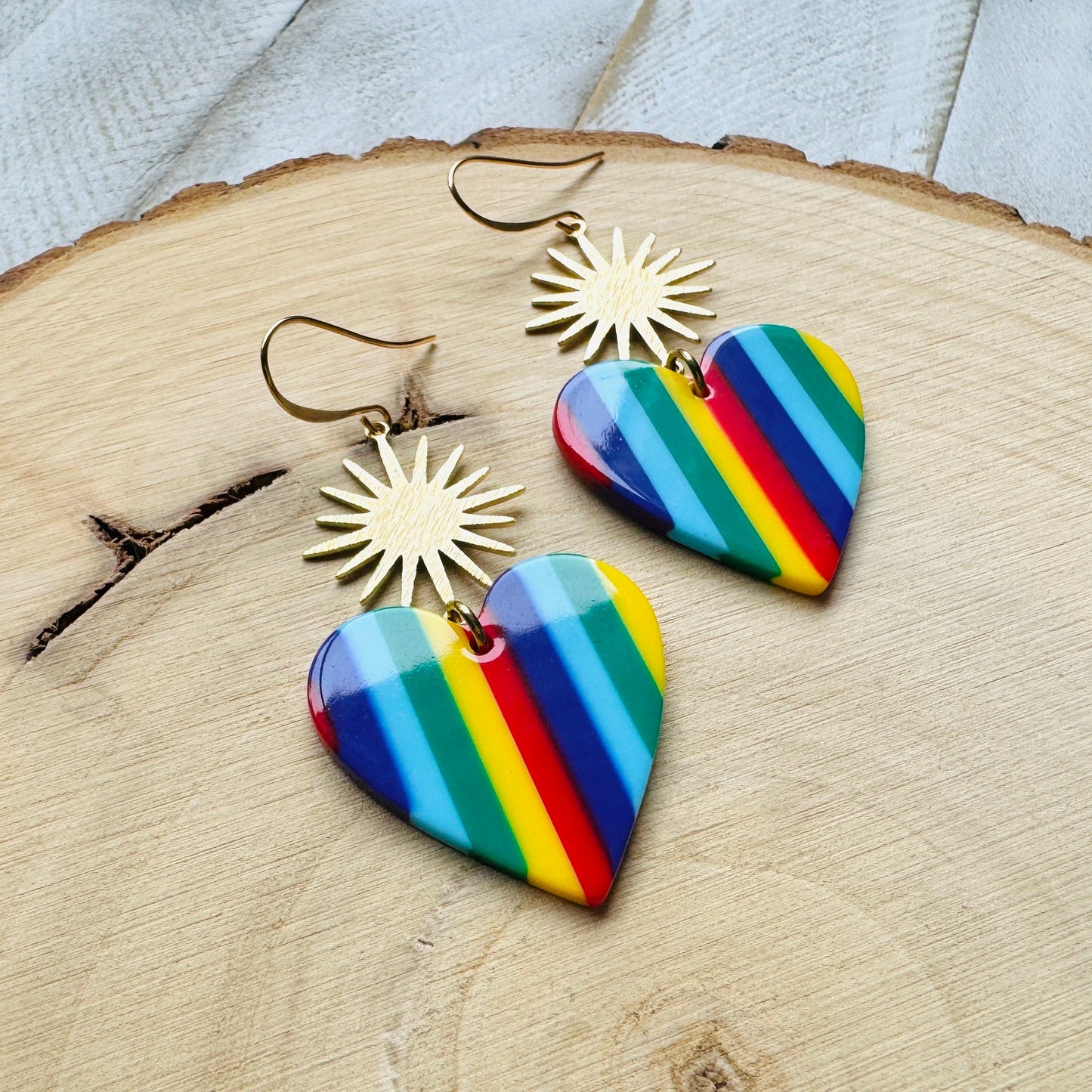 Rainbow Heart Earrings