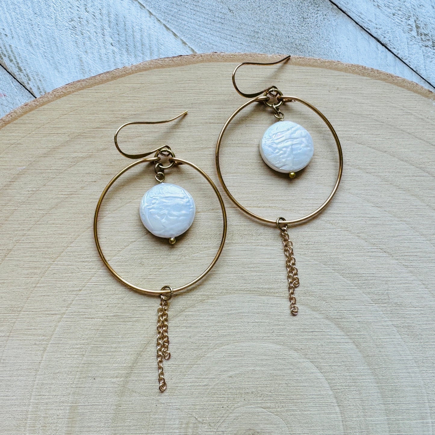 Pearl Hoop Earrings