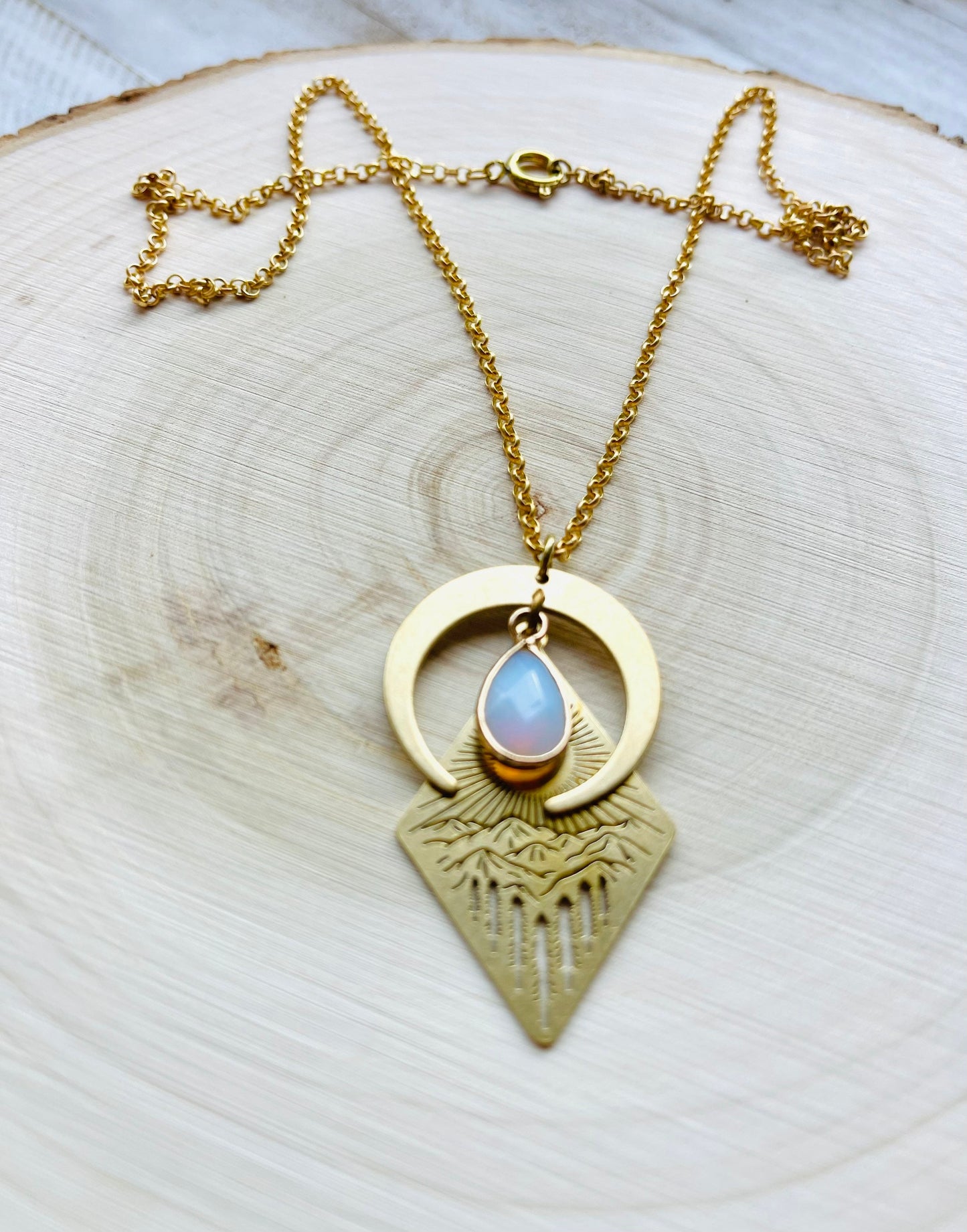 Opalite Mountain Moon Necklace