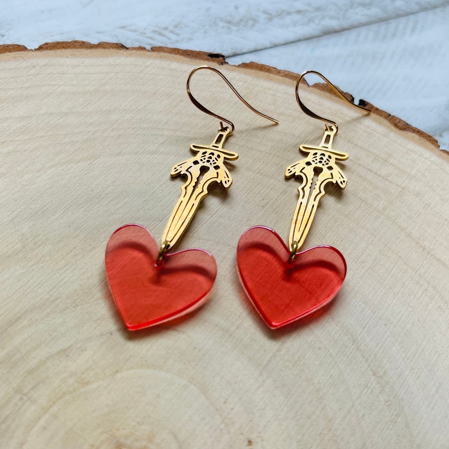 Sword Heart Earrings