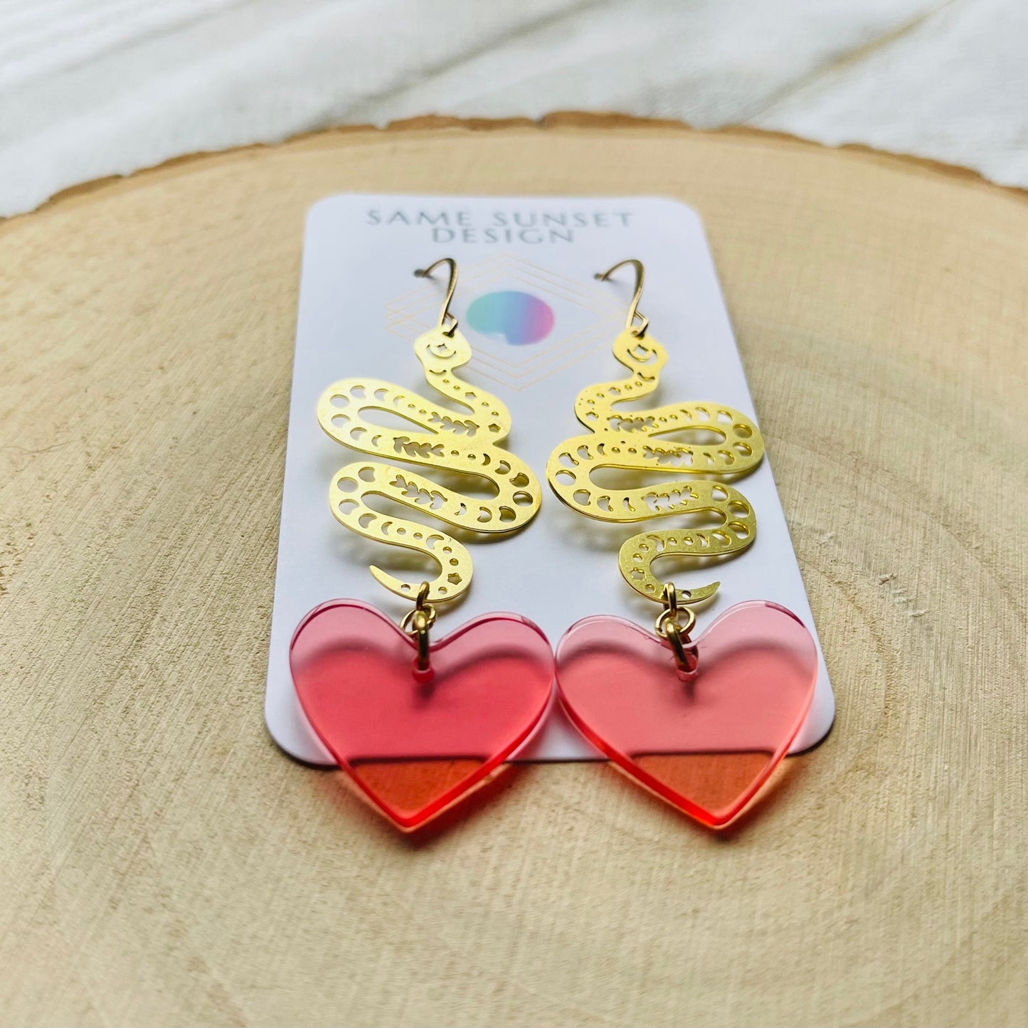 Snake Heart Earrings