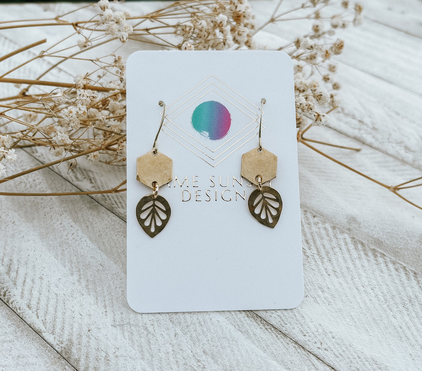 Brass Leaf Earrings