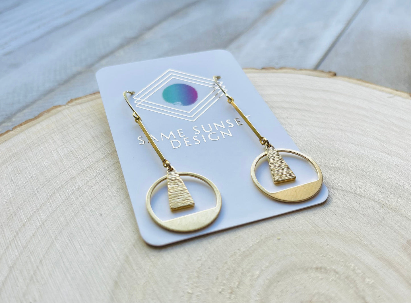 Geometric Brass Boho Earrings