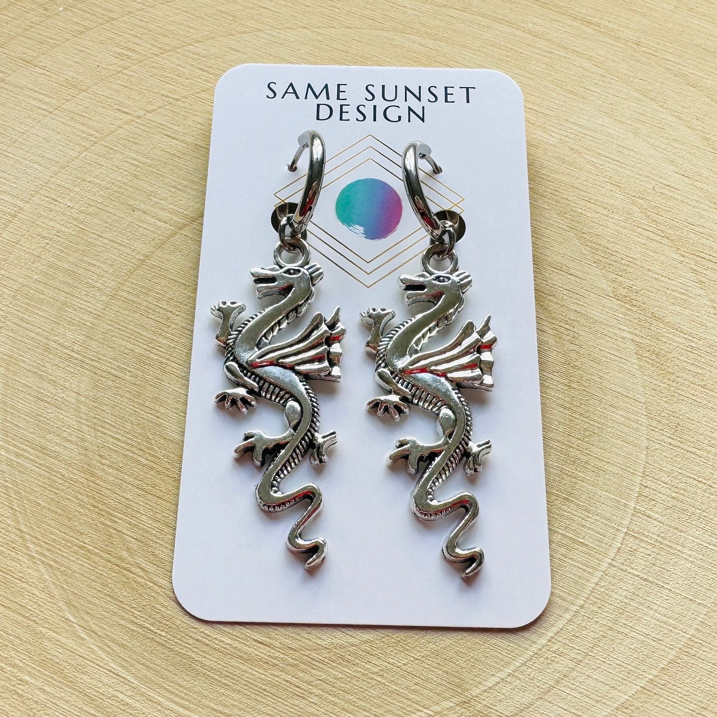 Dragon Huggie Hoop Earrings