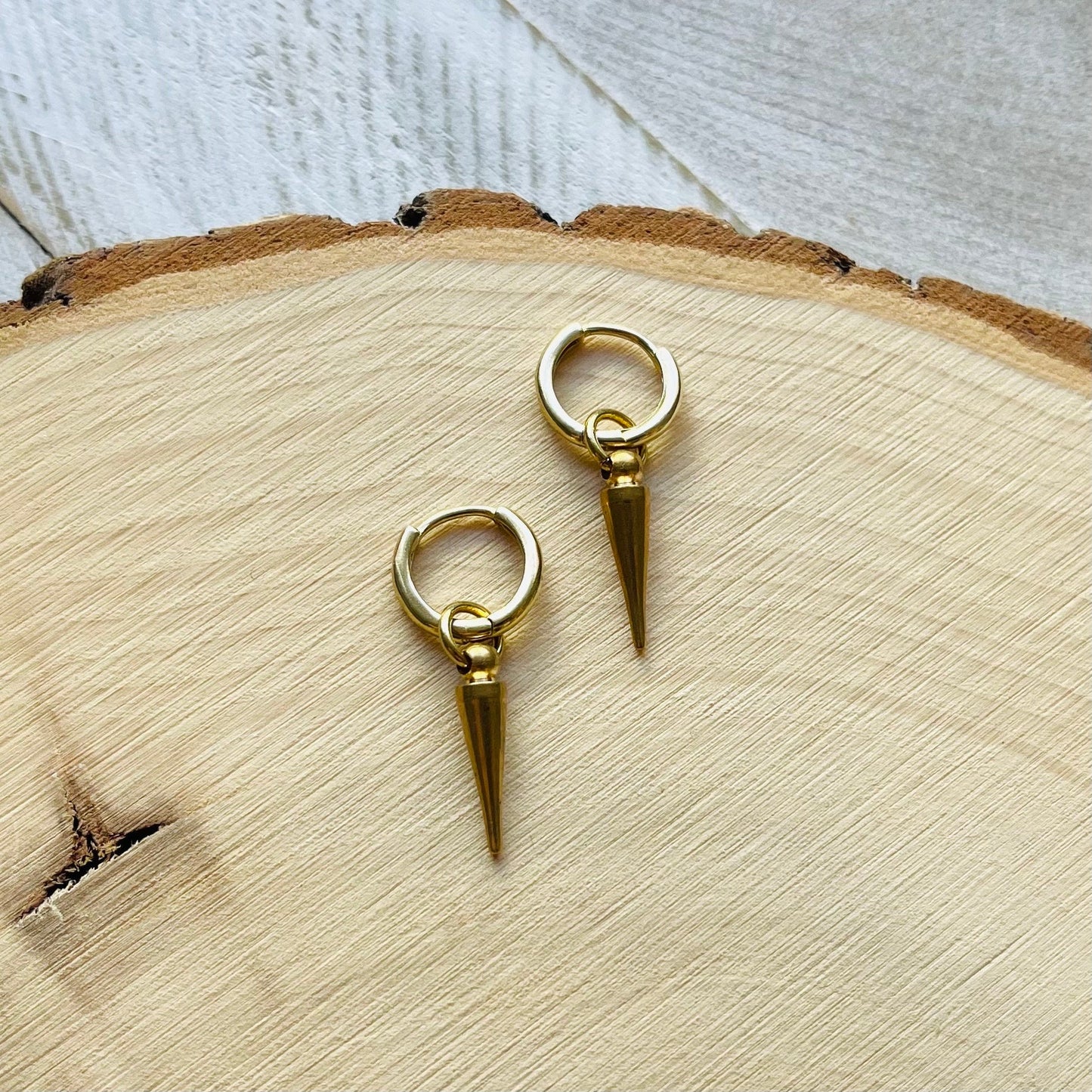 Spike Huggie Hoop Earrings
