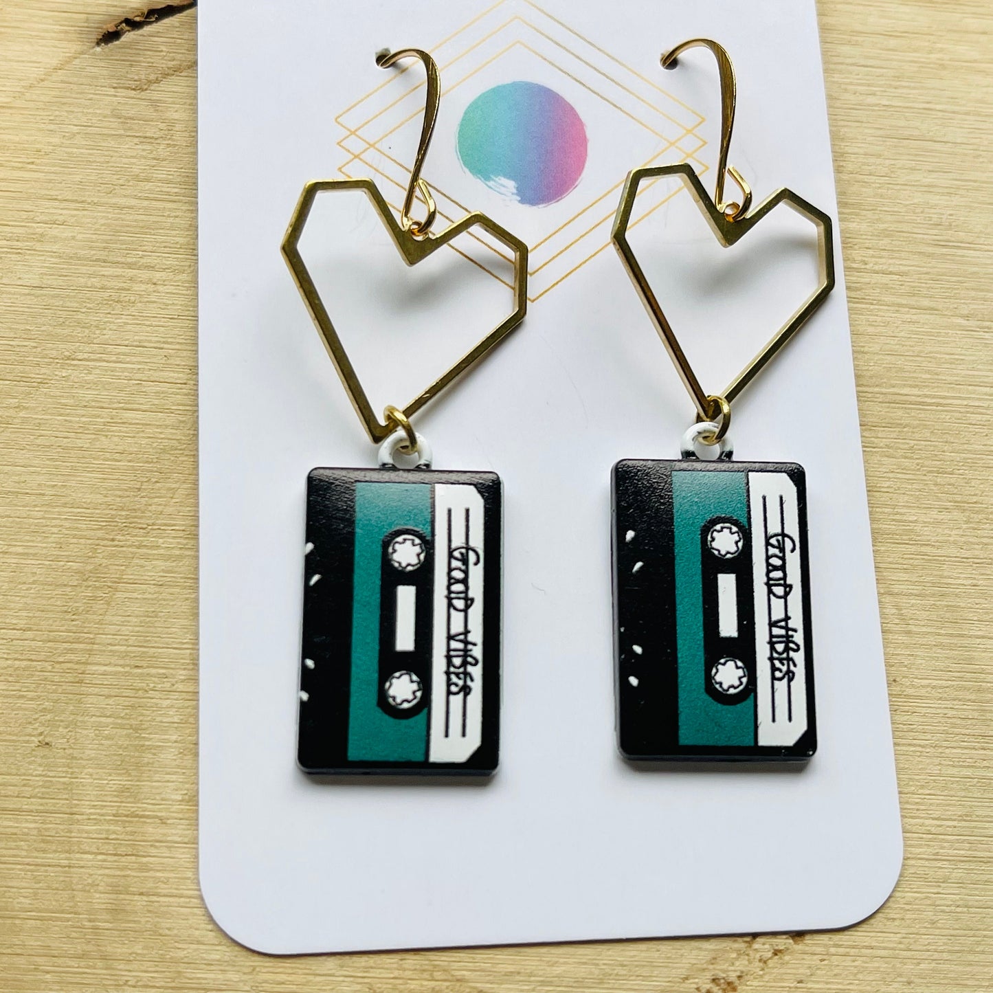 Cassette Tape Heart Earrings