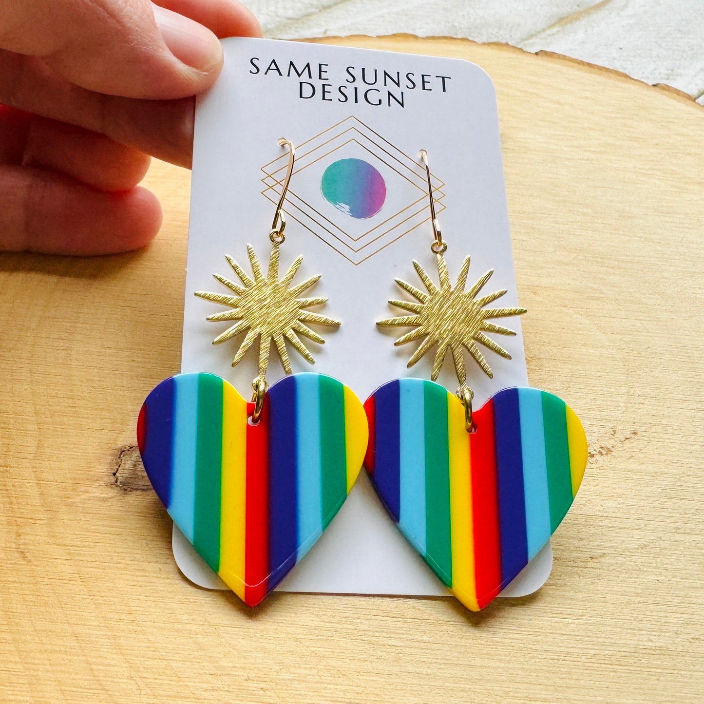Rainbow Heart Earrings