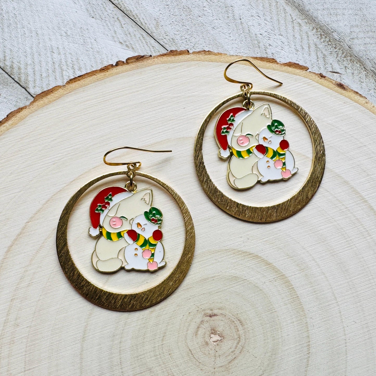 Christmas Cat Earrings