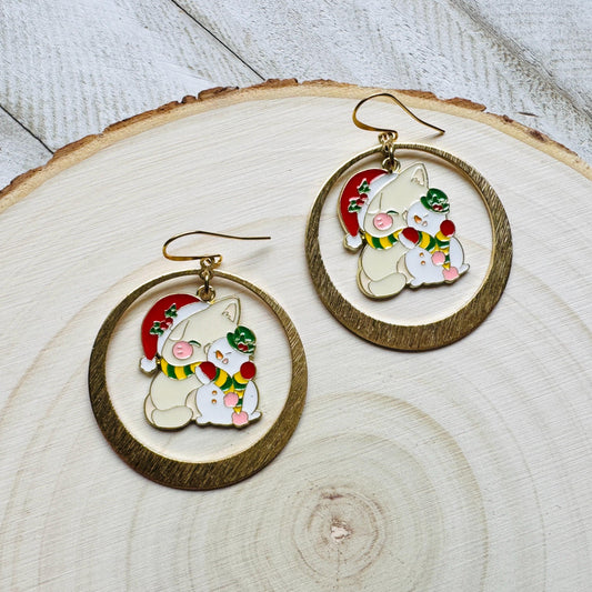 Christmas Cat Earrings