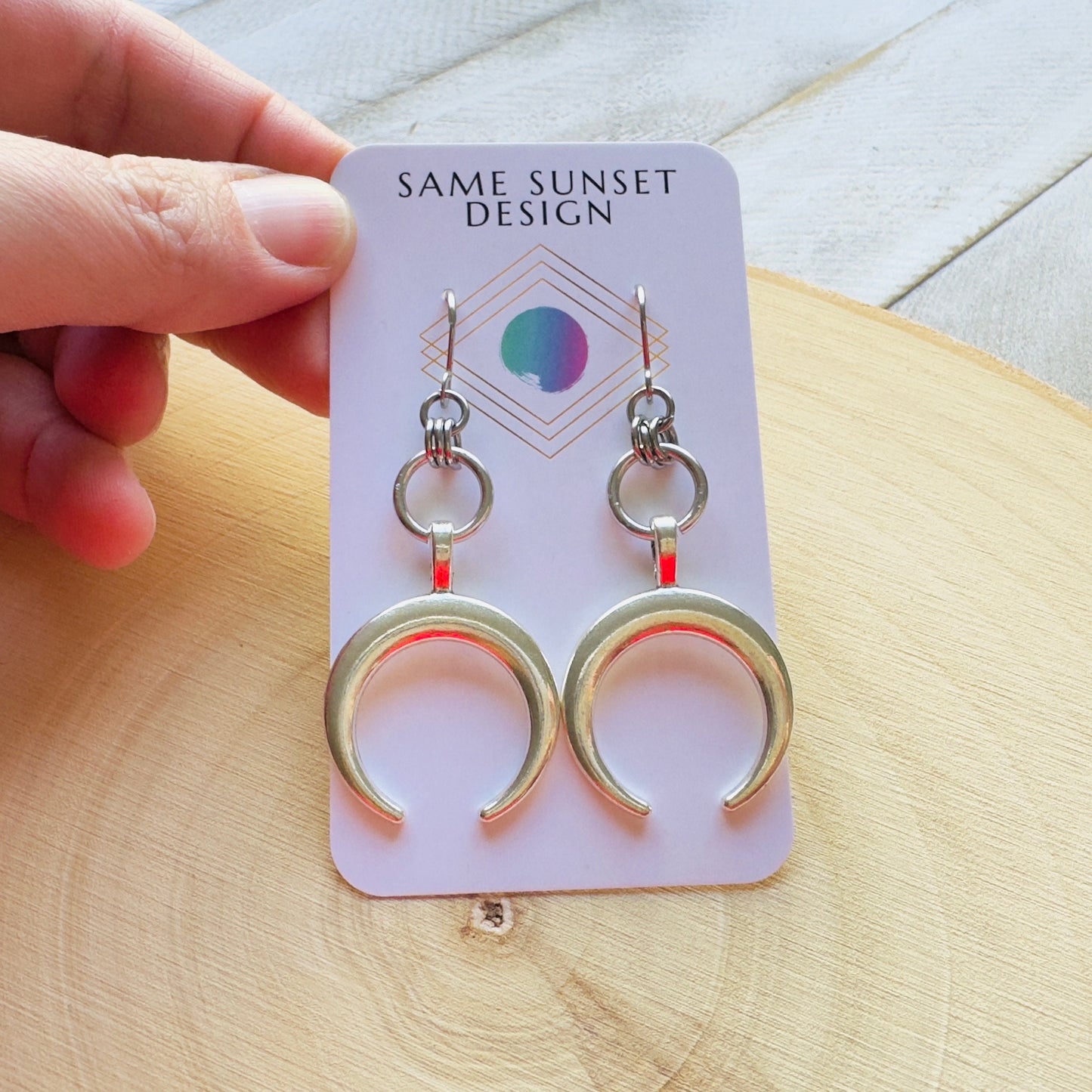 Silver Moon Earrings