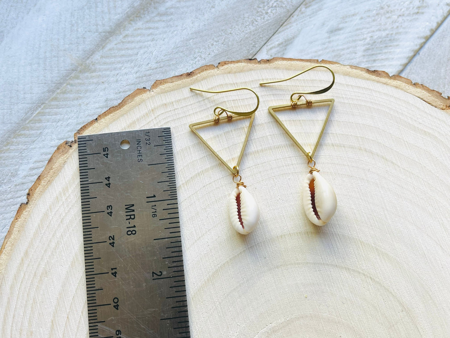 Puka Shell Triangle Earrings