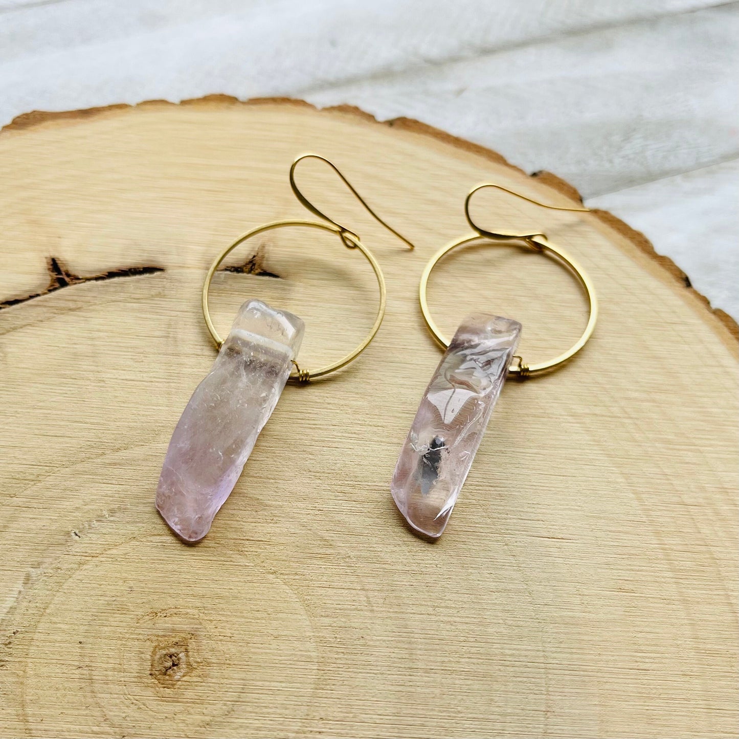 Amethyst Hoop Earrings